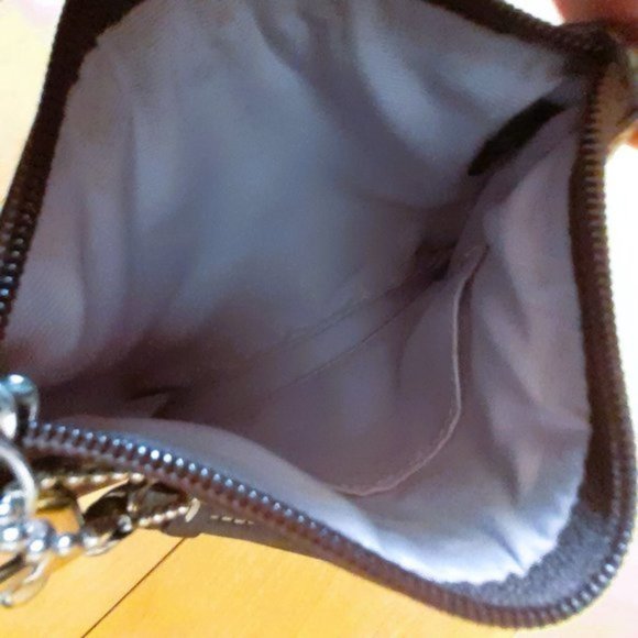 CHOCOLATE BROWN Leather Coach wristlet EUC - Picture 4 of 5